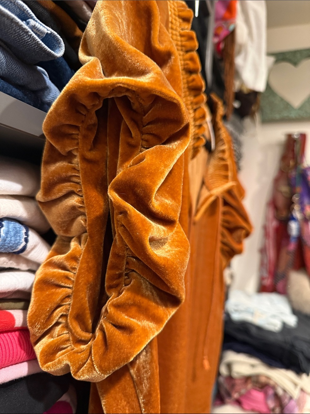Free People Velvet Ruched Puff Sleeve Top - Picture 3 of 6